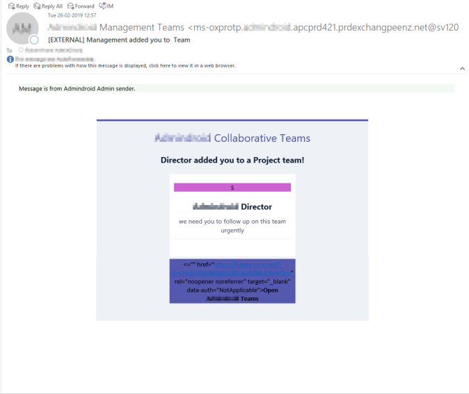 Director added you to a Project Team! – A new phishing attempt targeted on Office 365 users.