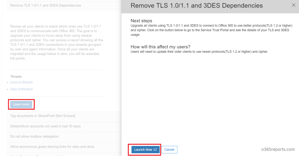 Tls3 Office 365 Reports