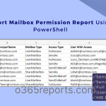 Export Office 365 Mailbox Permission Report to CSV