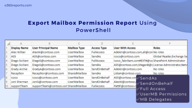 Export Exchange Mailbox Permission Report Using PowerShell