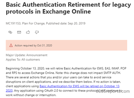 exchange online modern authentication