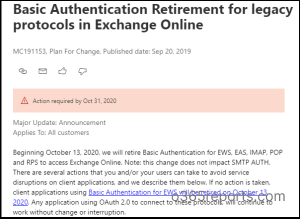 End of Basic Authentication in Exchange Online