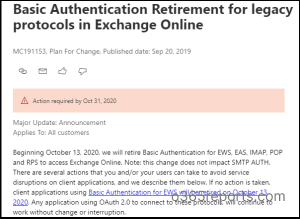 exchange online modern authentication