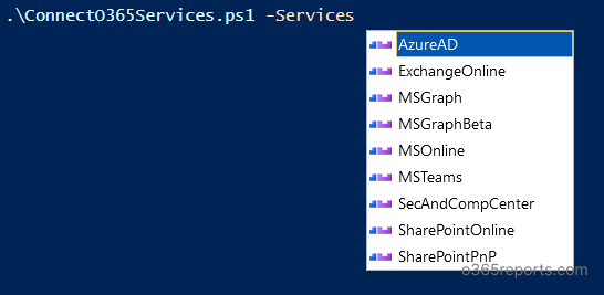 Connect M365 services using PowerShell