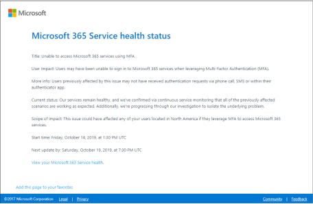 Office 365 MFA Outage – Users Unable to Login to Office 365