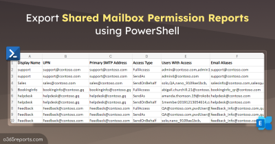 Export Shared Mailbox Permission Reports using PowerShell