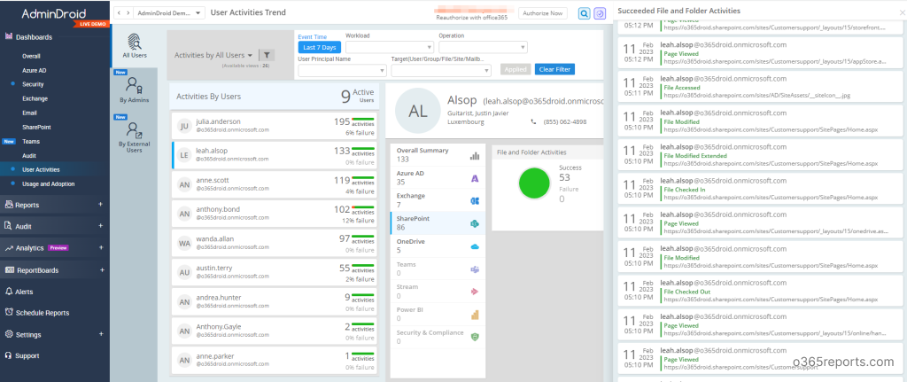 Export Office 365 User Activity Report to CSV using PowerShell