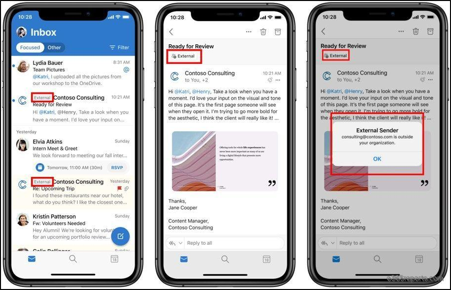 External email warning