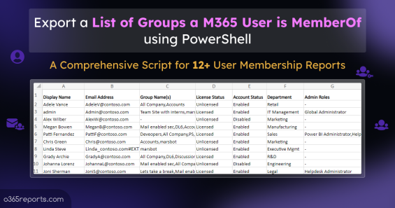Export Office 365 Groups a User is Member Of Using PowerShell
