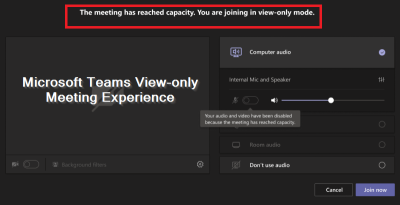 enable Teams view only meeting