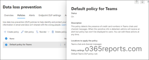 set up a default DLP policy 