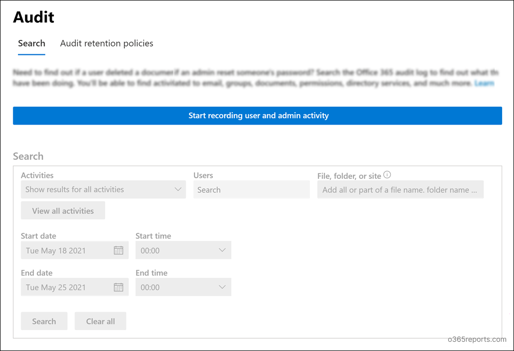 Enable Office 365 auditing