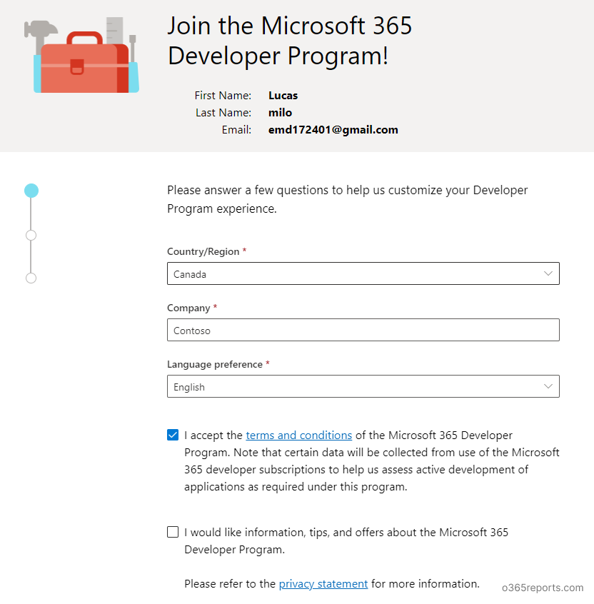 sign-up-to-microsoft-developer-program-office-365-reports