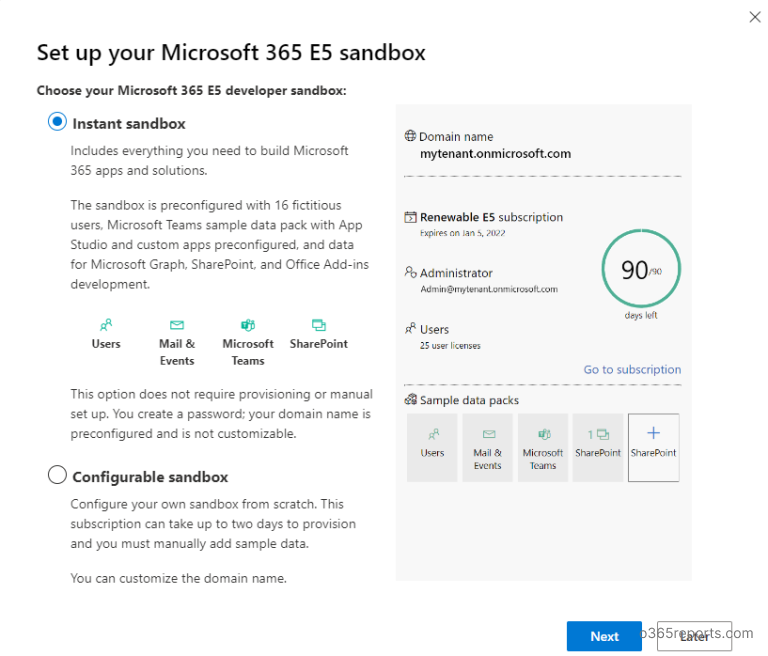 microsoft-365-e5-sandbox-office-365-reports