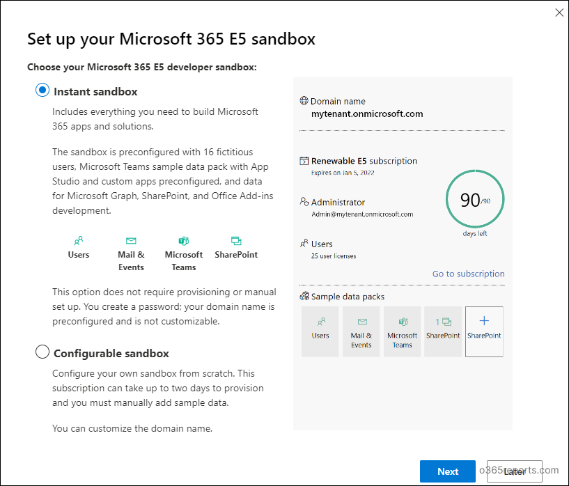Microsoft 365 Sandbox