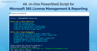 All -in-One PowerShell Script for Microsoft 365 License Management & Reporting