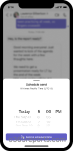 Schedule Teams chate messages in mobile