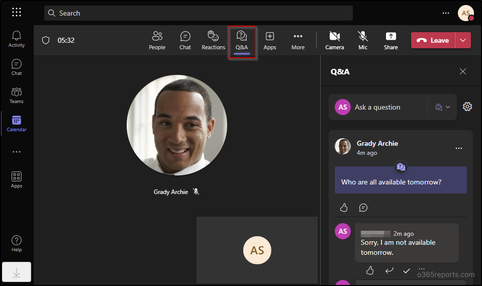 Microsoft Teams Q&A - Office 365 Reports