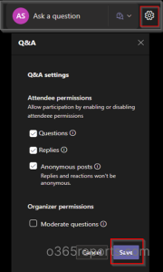 Teams Q&A settings