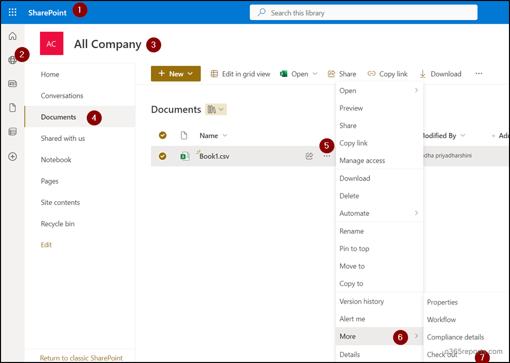 Check Out Folder Enable Check Out in Microsoft 365 SharePoint Online