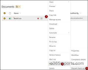 Discard Check out in SharePoint Online