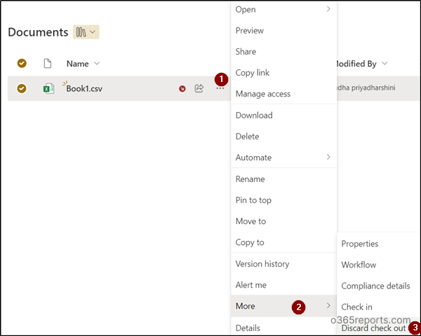 Check Out File Box Enable Check Out in Microsoft 365 SharePoint Online