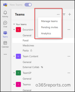 manage the new Microsoft teams