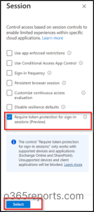 session in conditional access policy