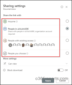 sharing links in SharePoint