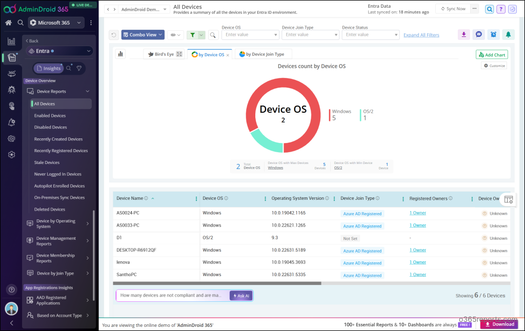 Get Entra ID Devices Report Using PowerShell