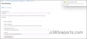 Test the connection of cross-tenant synchronization