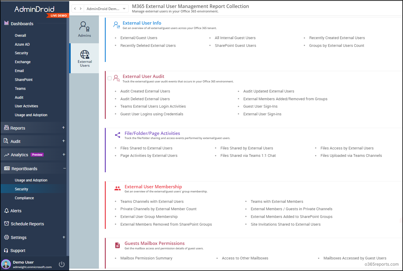Export O365 External User Reports for Secure External Collaboration