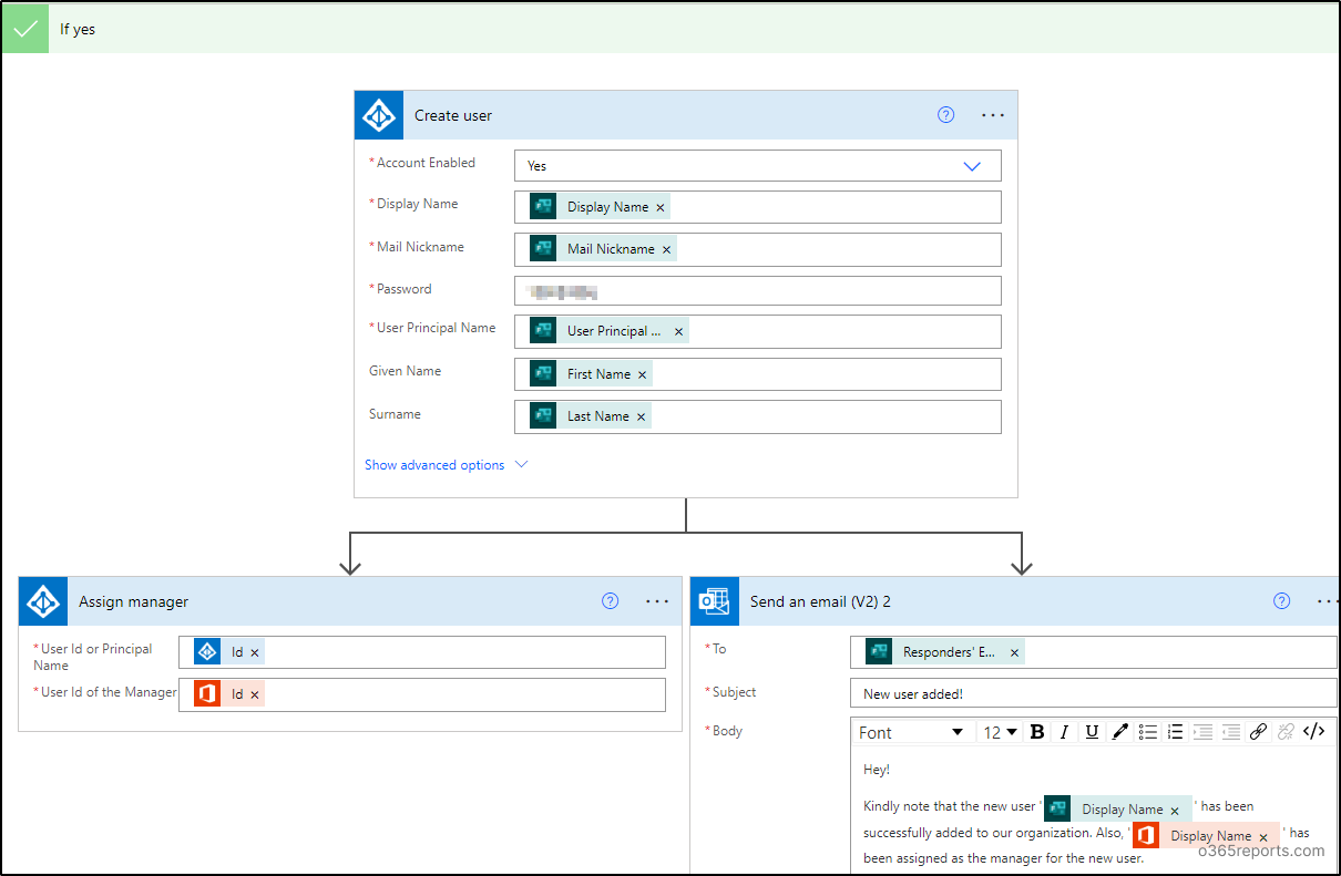 Azure AD account creation on manager's approval.