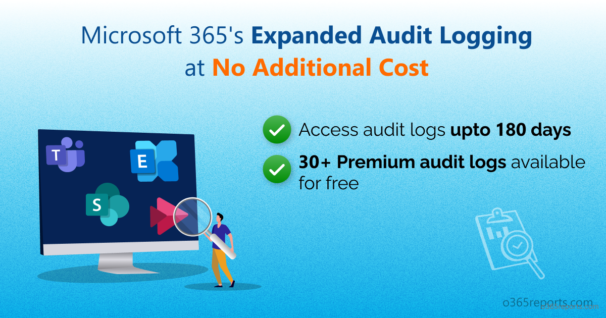 Microsoft 365 audit logging can keep data for up to 180 days