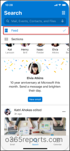 Microsoft Feed in Outlook Mobile