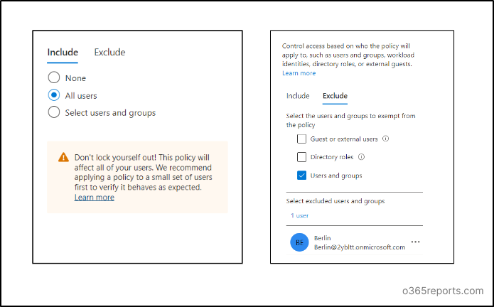 Disable MFA for a Single User Using Conditional Access Policy in Azure AD