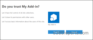 Do you trust My Add-in page