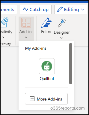 Microsoft 365 Office add-ins in Word