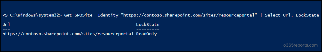 Lock Status for Site Collections Using SharePoint Online PowerShell