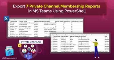 Export Microsoft Teams Private Channel Membership Reports using PowerShell Export 7 Private Channel Membership Reports in MS Teams using PowerShell
