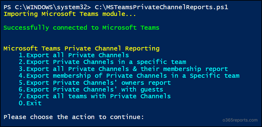 Export Teams Private Channel reports 