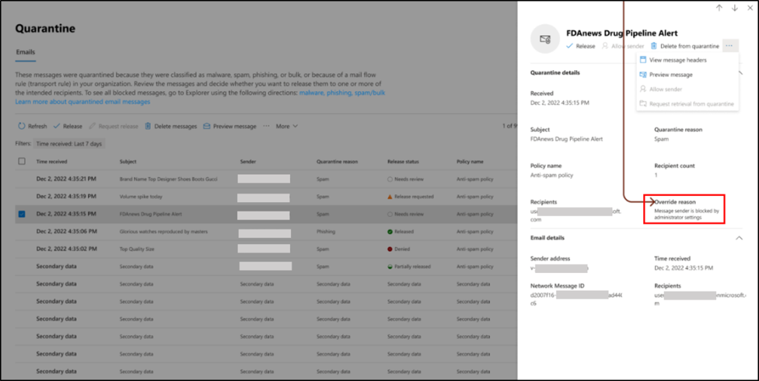 Quarantine End User Allow and Block List Management in M365