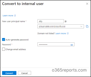 Convert External Users to Internal Users