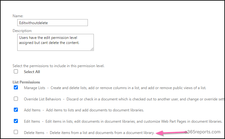 Create Custom Permission Levels in SharePoint Online