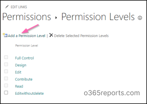 Custom permission levels in SharePoint