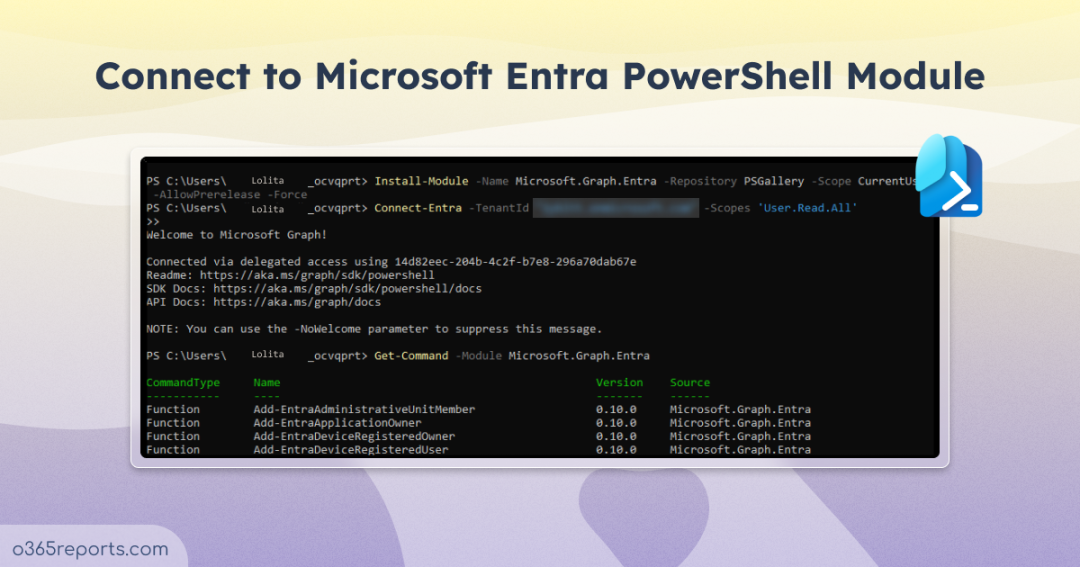 Connect to the Microsoft Entra PowerShell Module