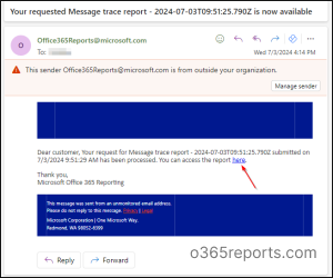 Download Message Trace report