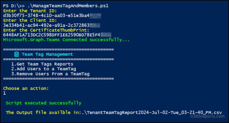 Manage and Report Microsoft Teams Tag Members Using PowerShell