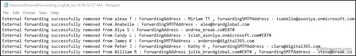 RemovedExternalForwarding Log File