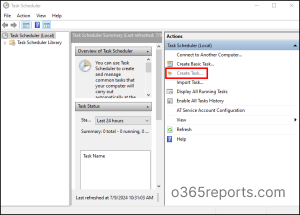 Task Scheduler - Create Task